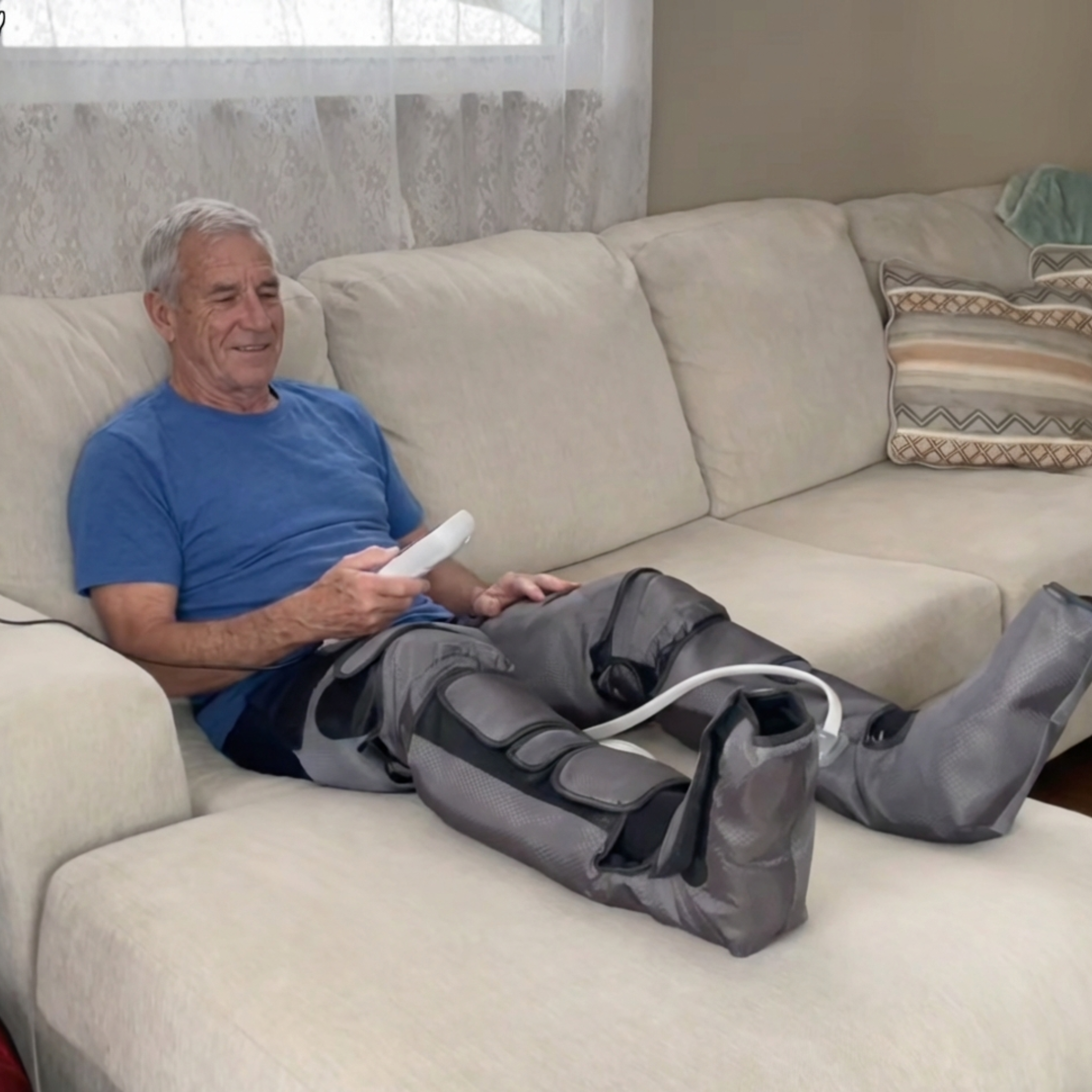 Full Air Compression Leg Massager with Heat Therapy