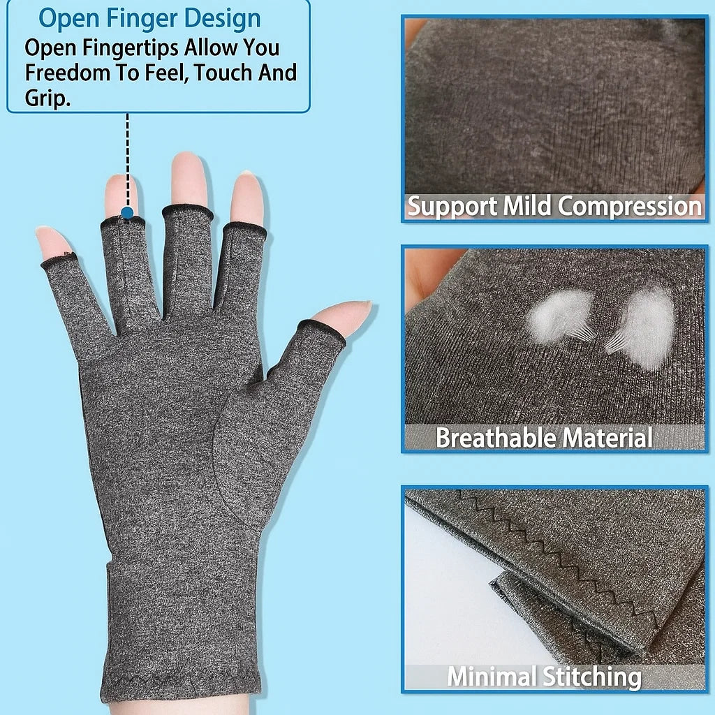 Fingerless Heated Arthritis Gloves for Pain Relief