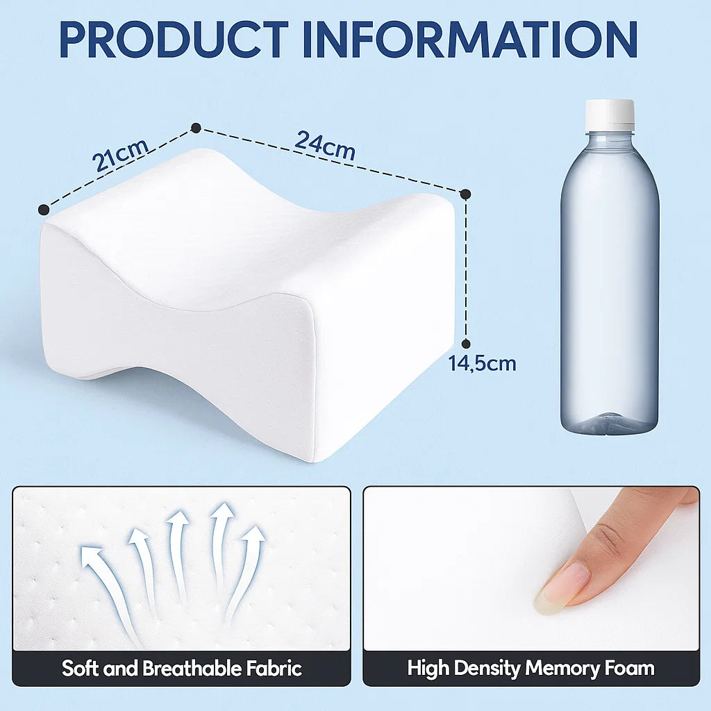 Double Sided Memory Foam Knee Pillow for Hip and Leg Support