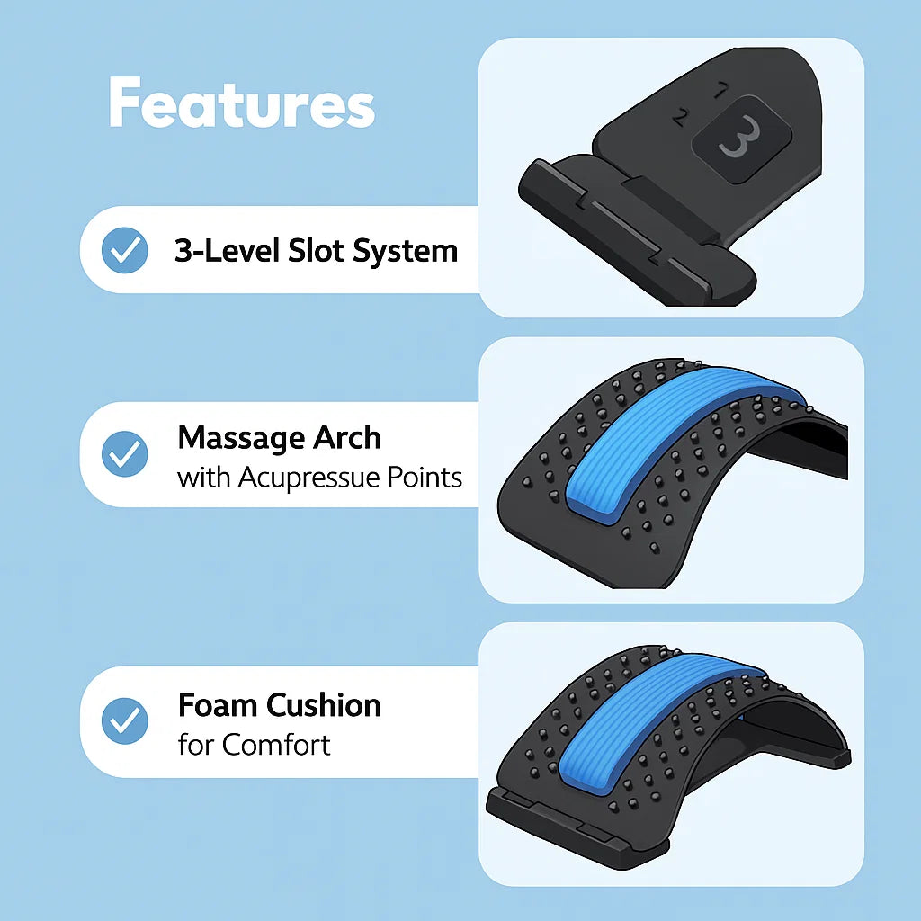 Multi-Level Back Stretcher for Lower Back Pain Relief