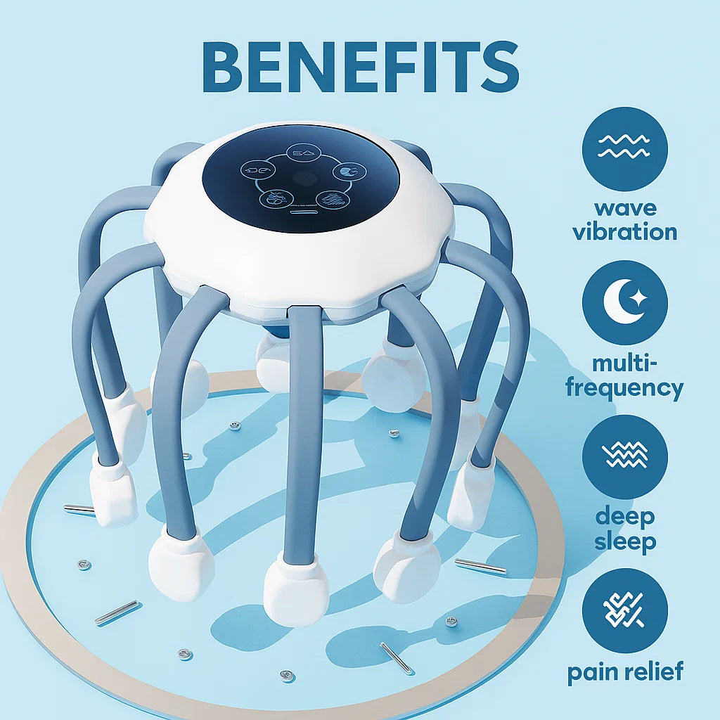 Hands‑Free Head Massager for Fatigue an Stress Relief