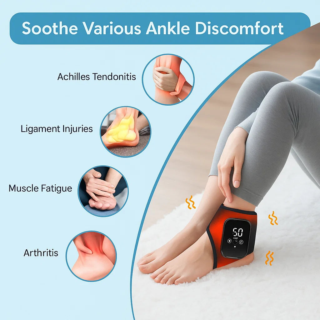 Heated Ankle and Foot Wrap for Pain Relief and Injury Recovery