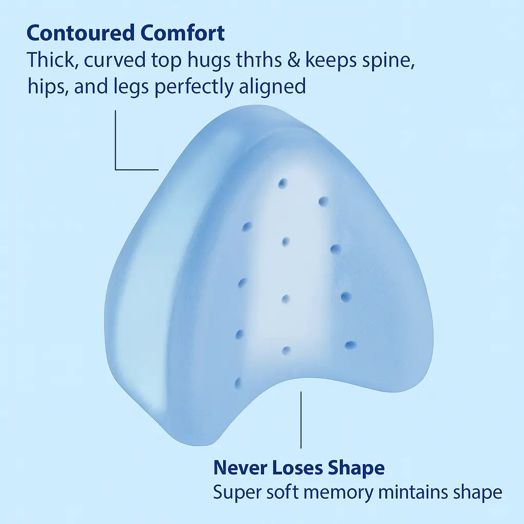 Memory Foam Leg Pillow Pain Relief And Spinal Alignment