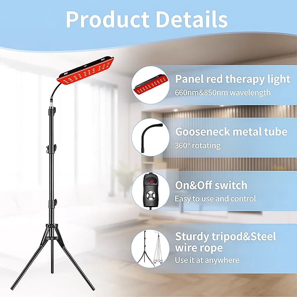 Red Light Therapy Lamp with a Stand