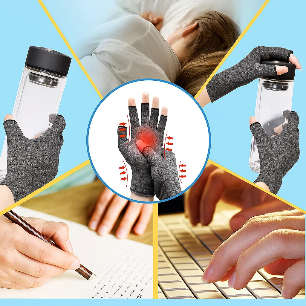 Fingerless Heated Arthritis Gloves for Pain Relief
