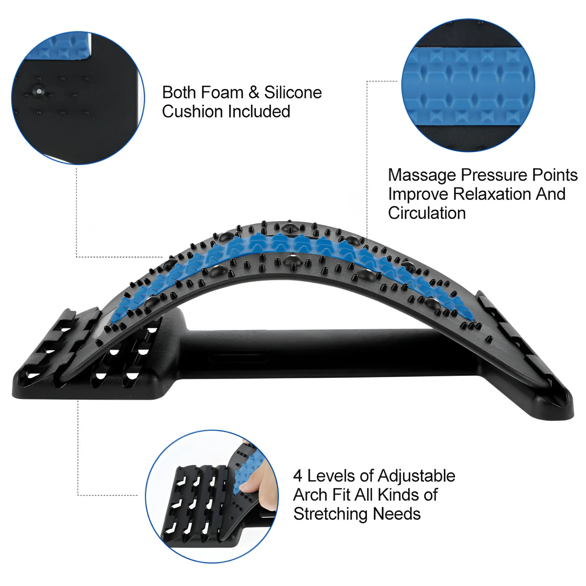 Multi-Level Back Stretcher for Lower Back Pain Relief