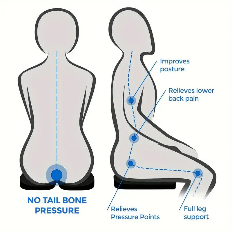 Memory Foam Seat and Back Cushion Set for Pain Relief