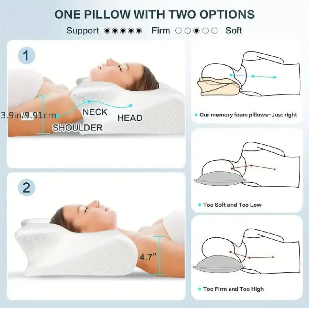 PosturePro™ Cervical Pillow Ergonomic Memory Foam Orthopedic Pain Relief Neck Support