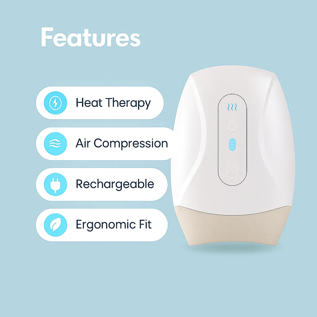 Air Compression Hand Massager with Heat Therapy