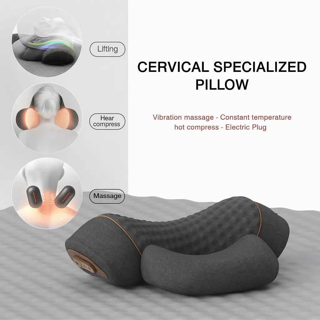 NeckEase™ Neck Massager Pillow with Heat and Traction for Neck Pain Relief