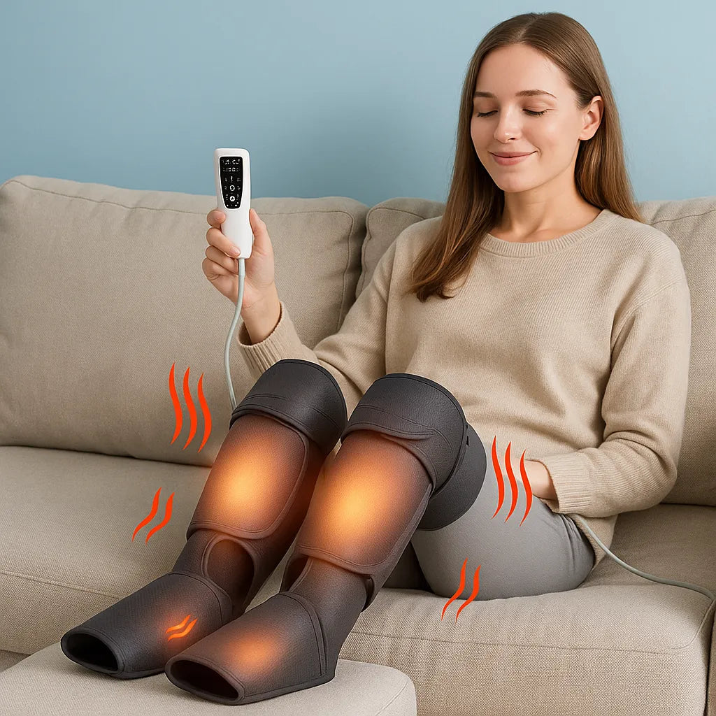 Full Air Compression Leg Massager with Heat Therapy