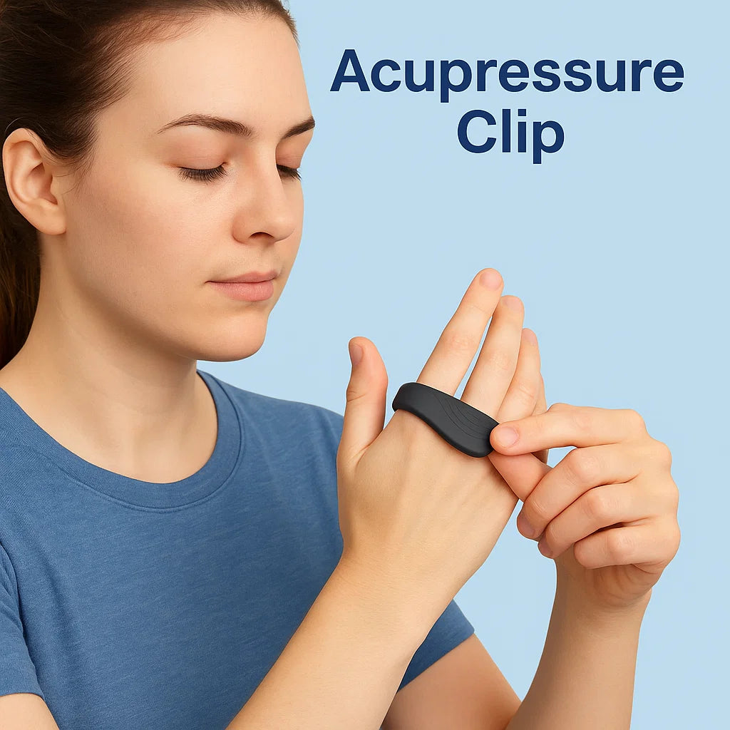 Hand Pressure Clip for Migraine Relief and Tension Reduction
