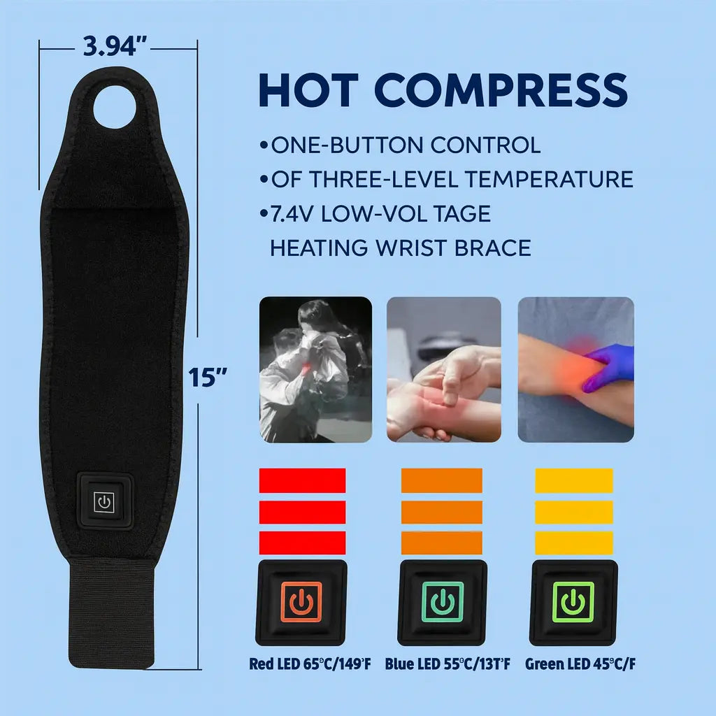 Heated Wrist Brace For Ache Relief And Hand Therapy