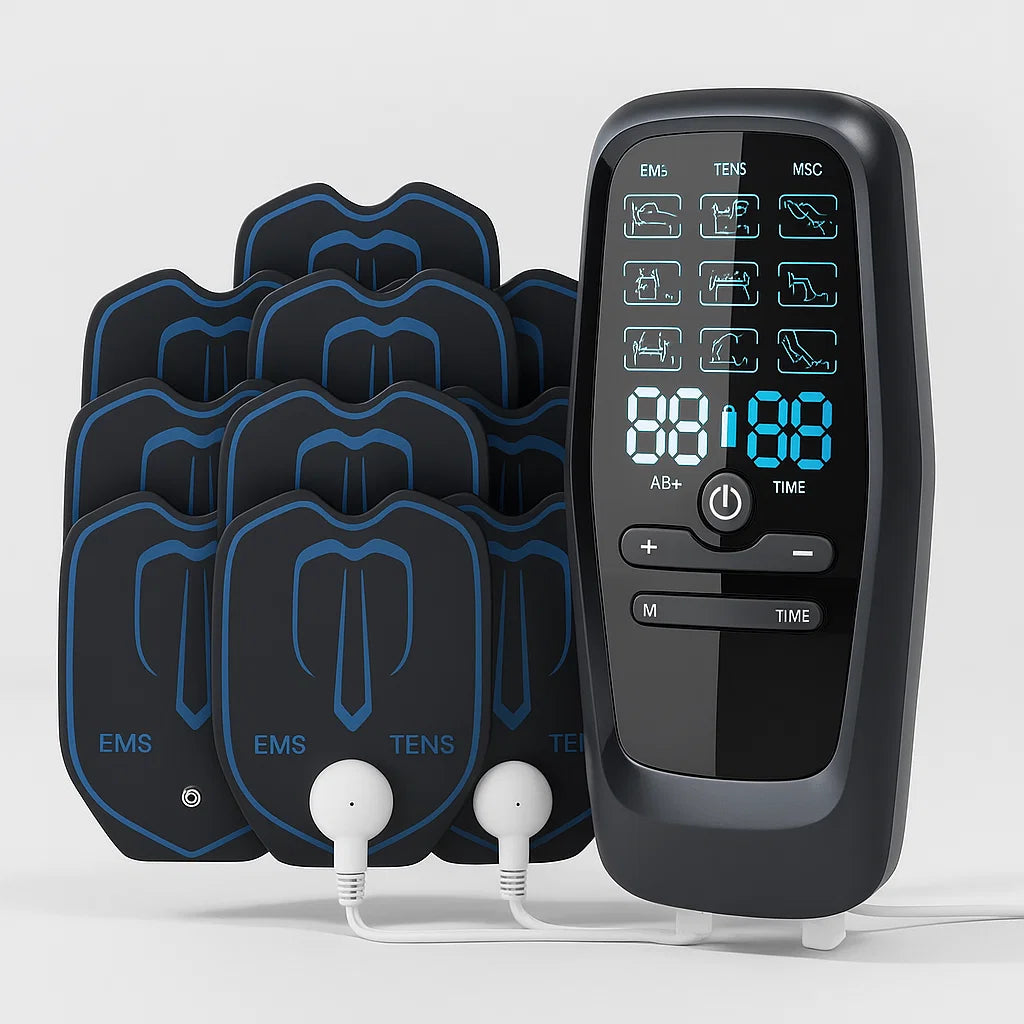 Wireless EMS TENS machine with electrode pads – portable muscle recovery massager