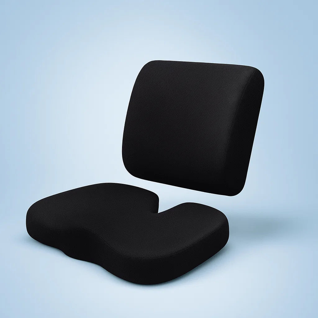 Memory Foam Seat and Back Cushion Set for Pain Relief