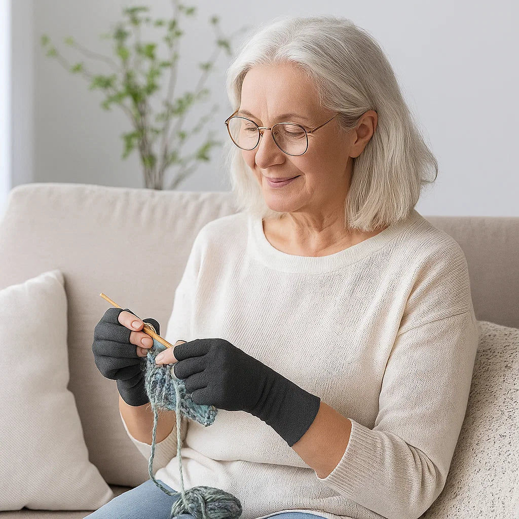 Fingerless Heated Arthritis Gloves for Pain Relief