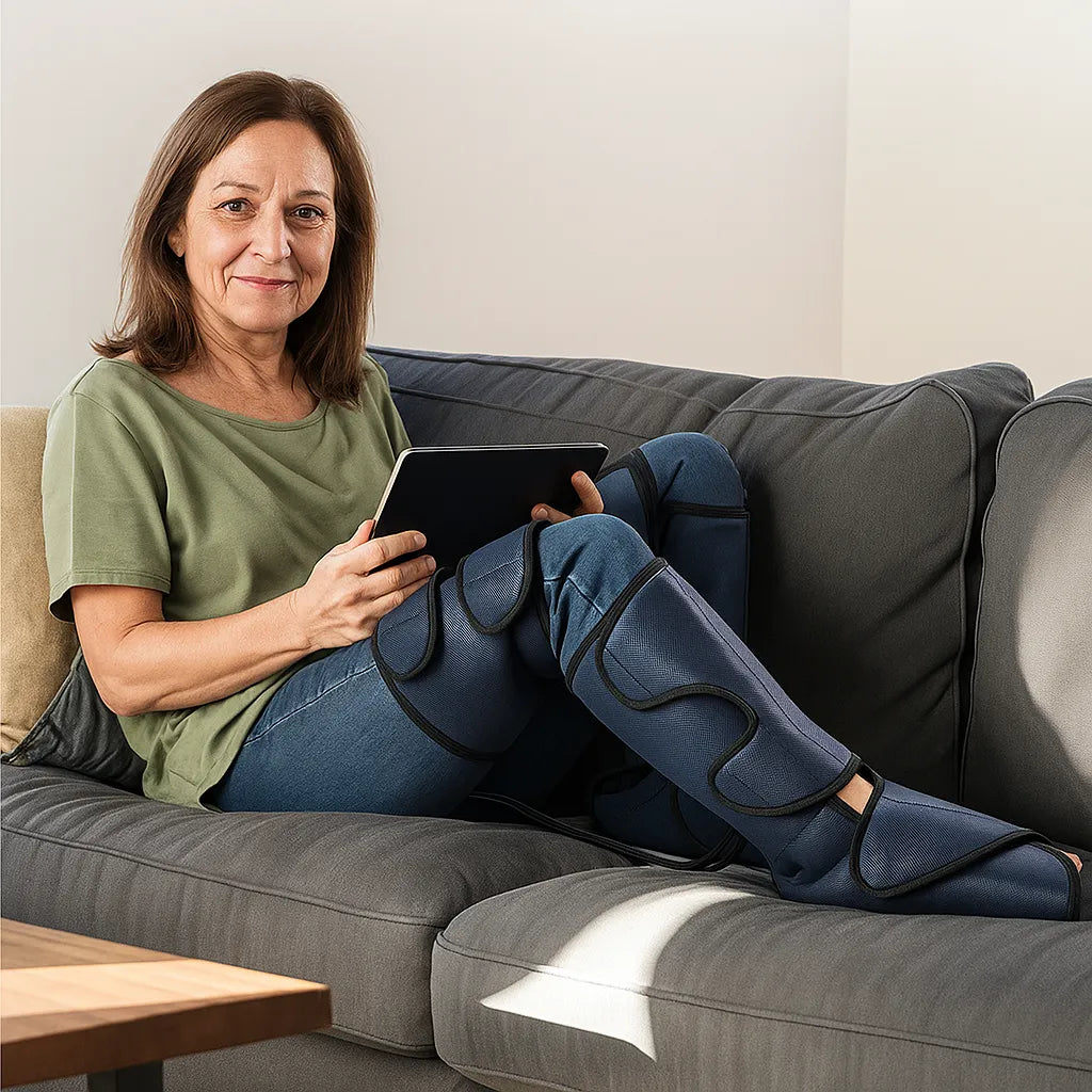 Full Air Compression Leg Massager with Heat Therapy