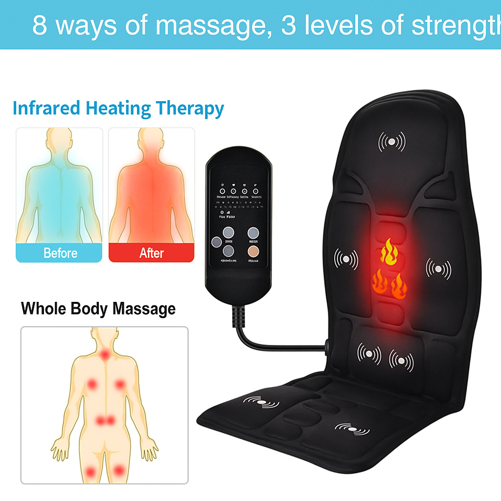Premium Back Massager for Chair with Heat Therapy