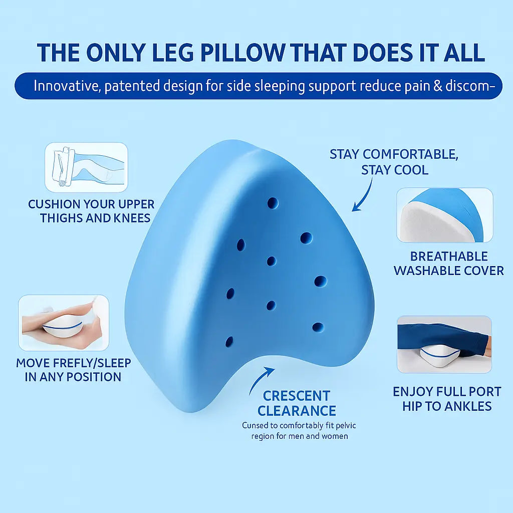 Memory Foam Leg Pillow  Pain Relief And Spinal Alignment