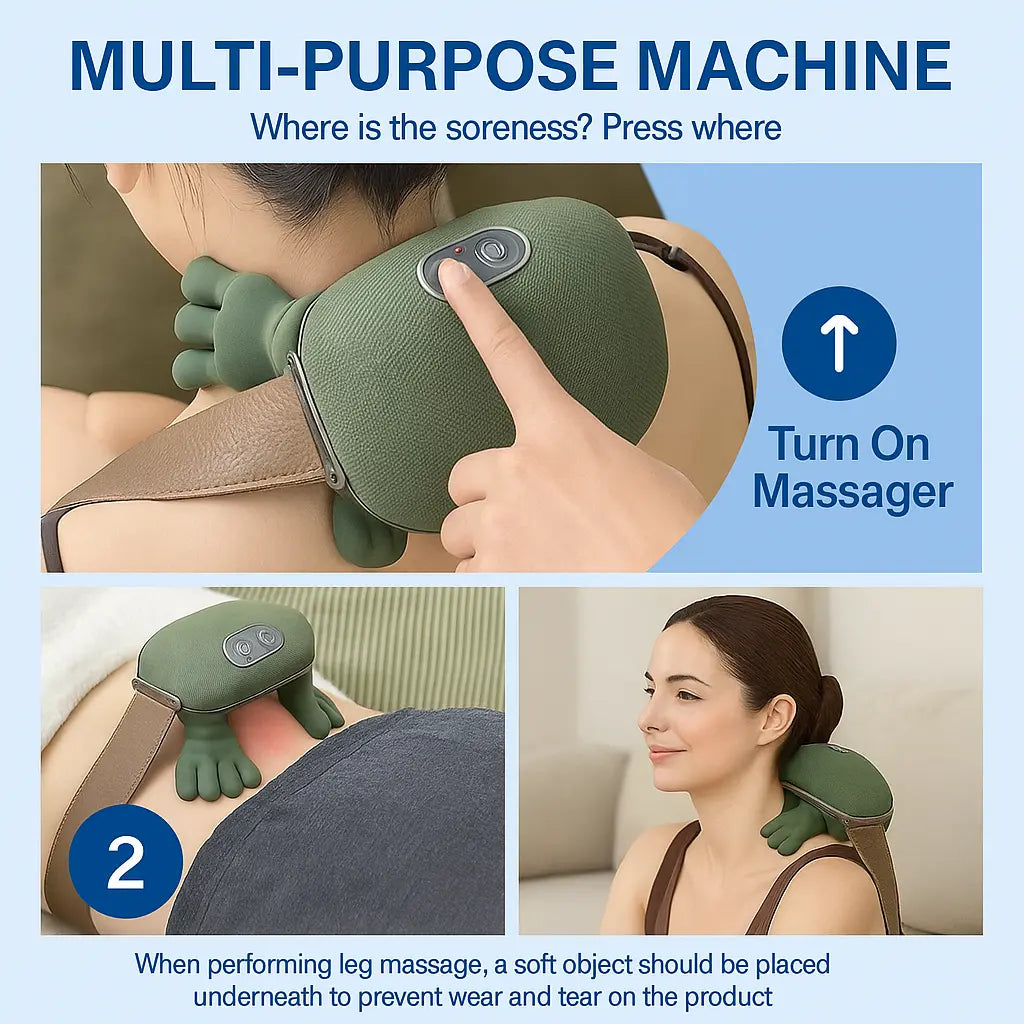 Bionic Hands Neck and Back Massager with Heat for Deep Relief