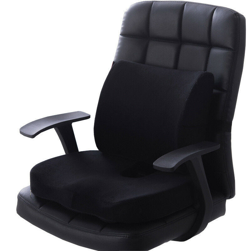 Memory Foam Seat and Back Cushion Set for Pain Relief